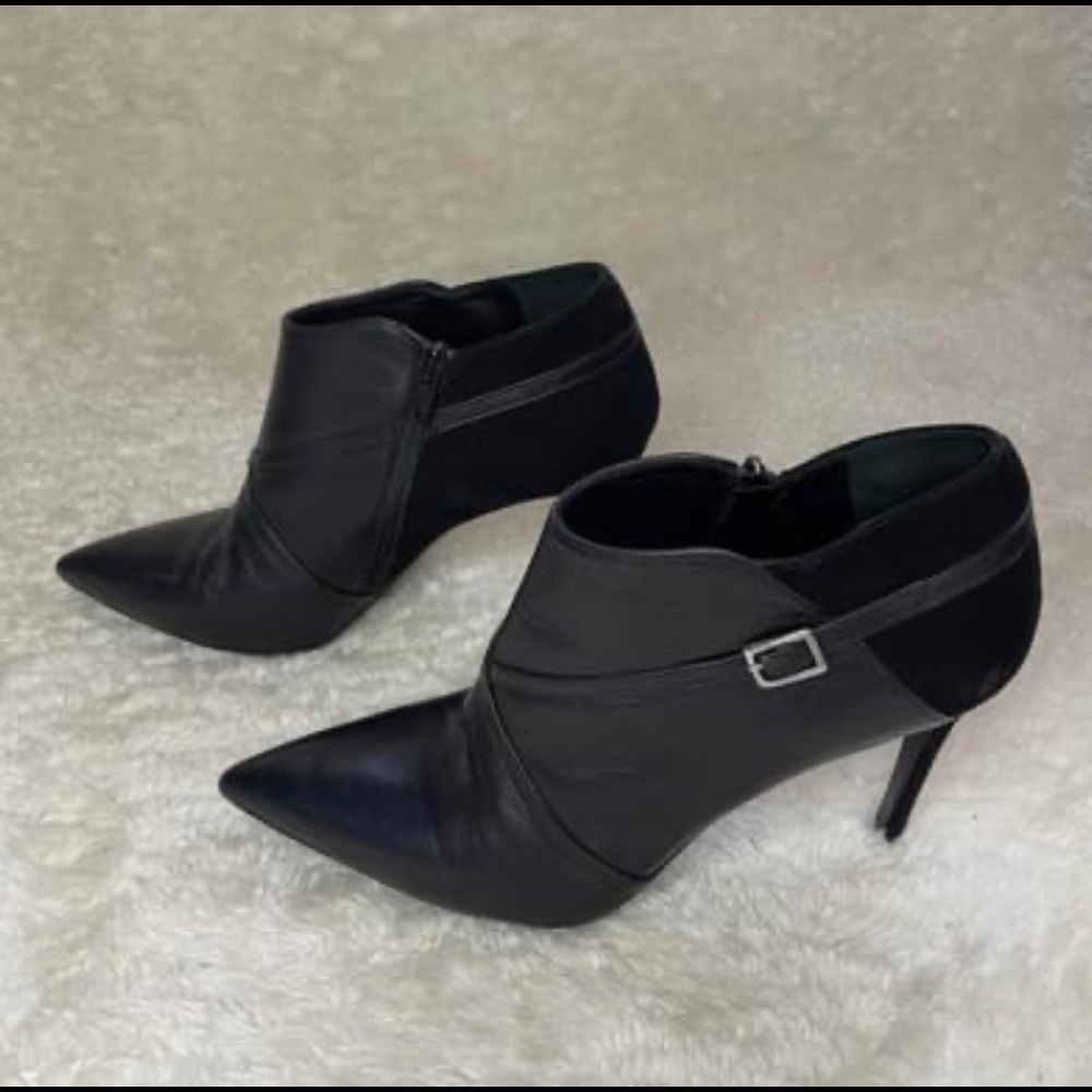 Charles David ankle booties, suede & leather, Blk